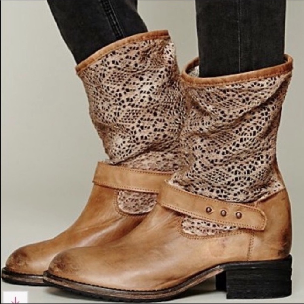 Free People Beau Crochet Lace Distressed Boots - Picture 2 of 15